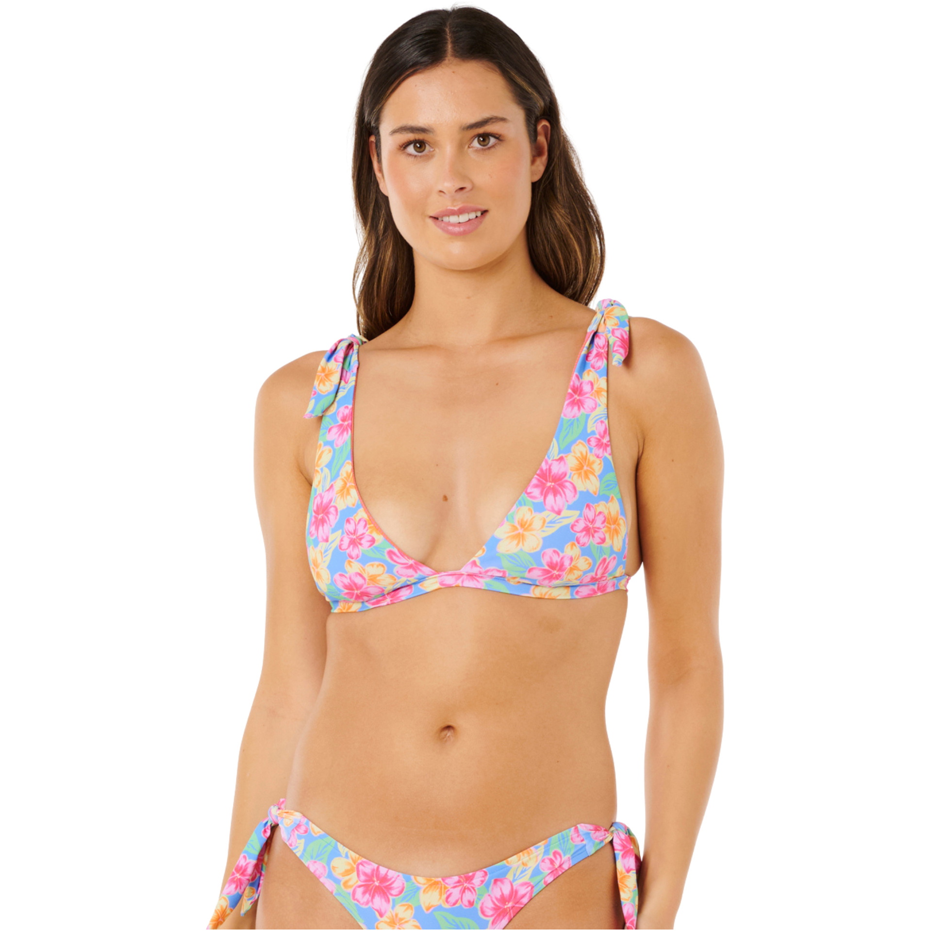 2026 Rip Curl Frauen Malibu Cove Revo Deep V Bikini Top 0X3WSW - Blue